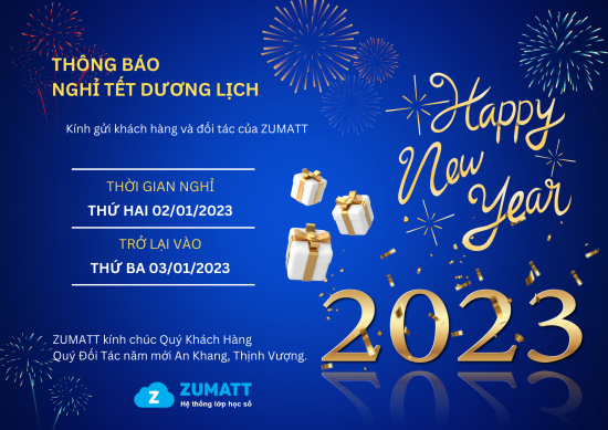 THÔNG BÁO LỊCH NGHỈ TẾT DƯƠNG LỊCH 2023