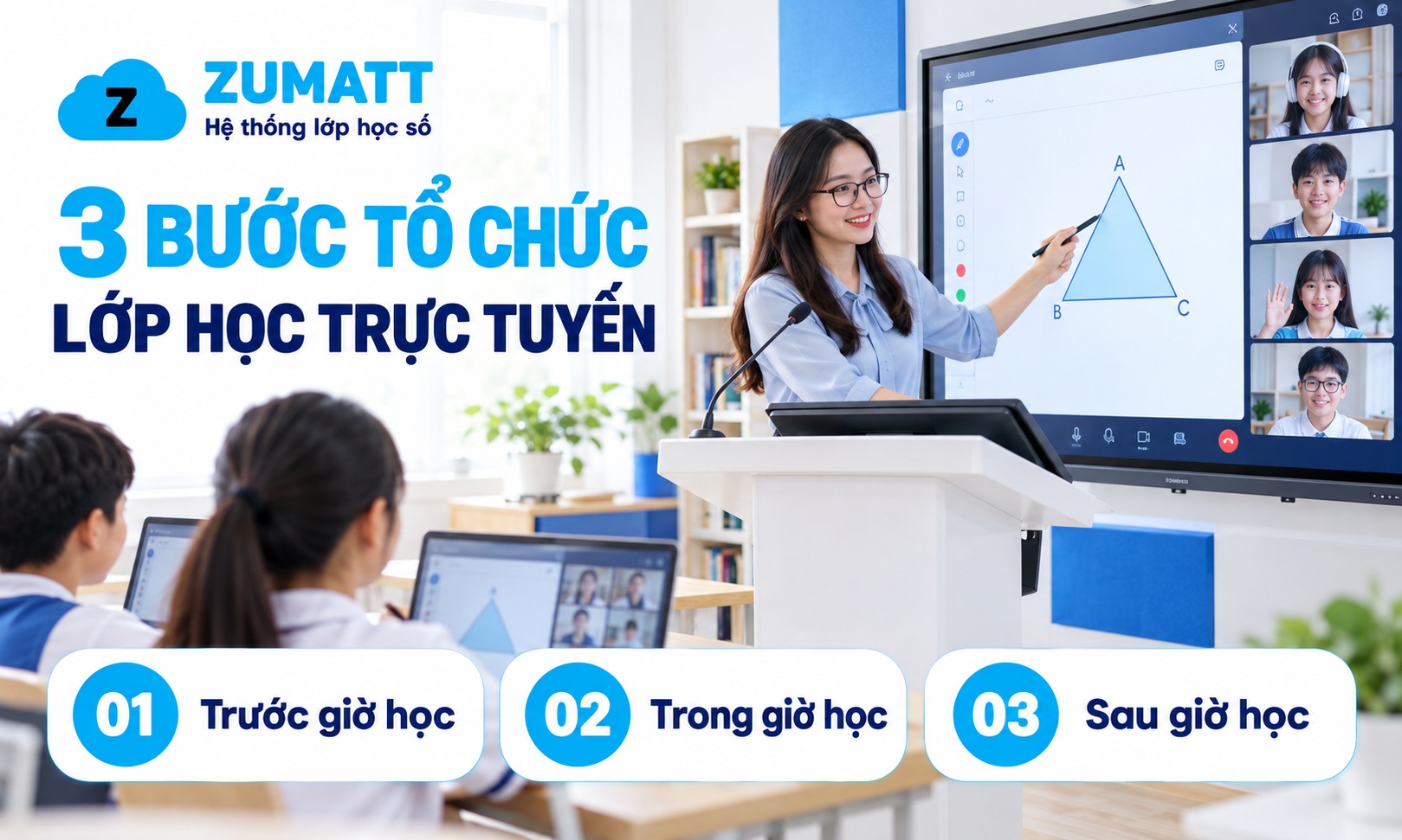 Quy trình 3 bước tổ chức lớp học trực tuyến khoa học và chuẩn sư phạm