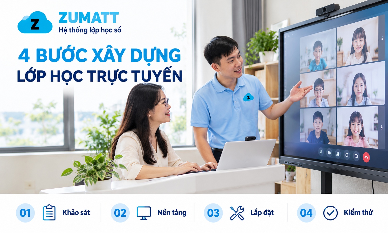 Quy trình 4 bước xây dựng lớp học trực tuyến tương tác cao